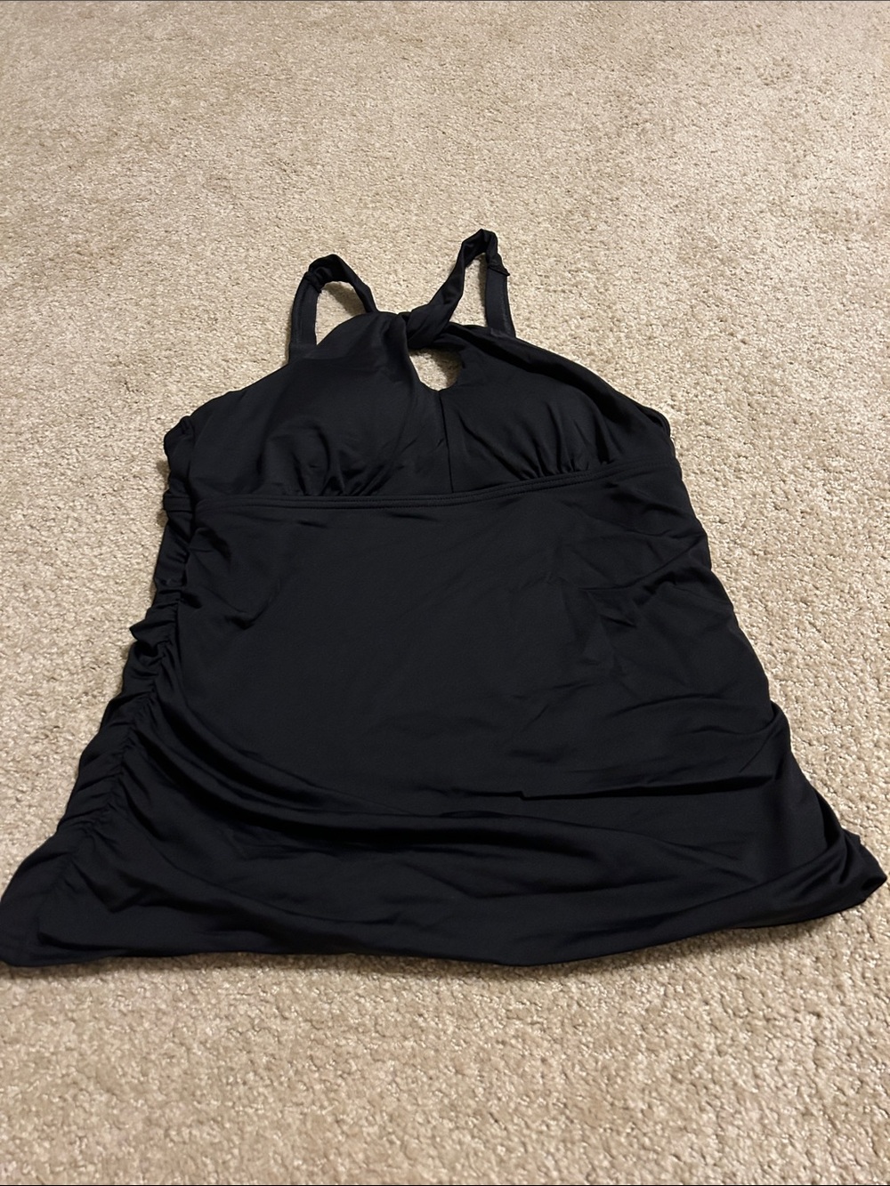 Lands' End Black Halter Tankini Top